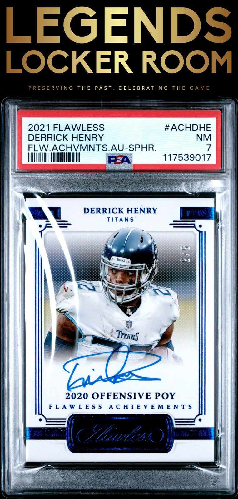 2021 Panini Flawless Achievements Autographs Derrick Henry PSA