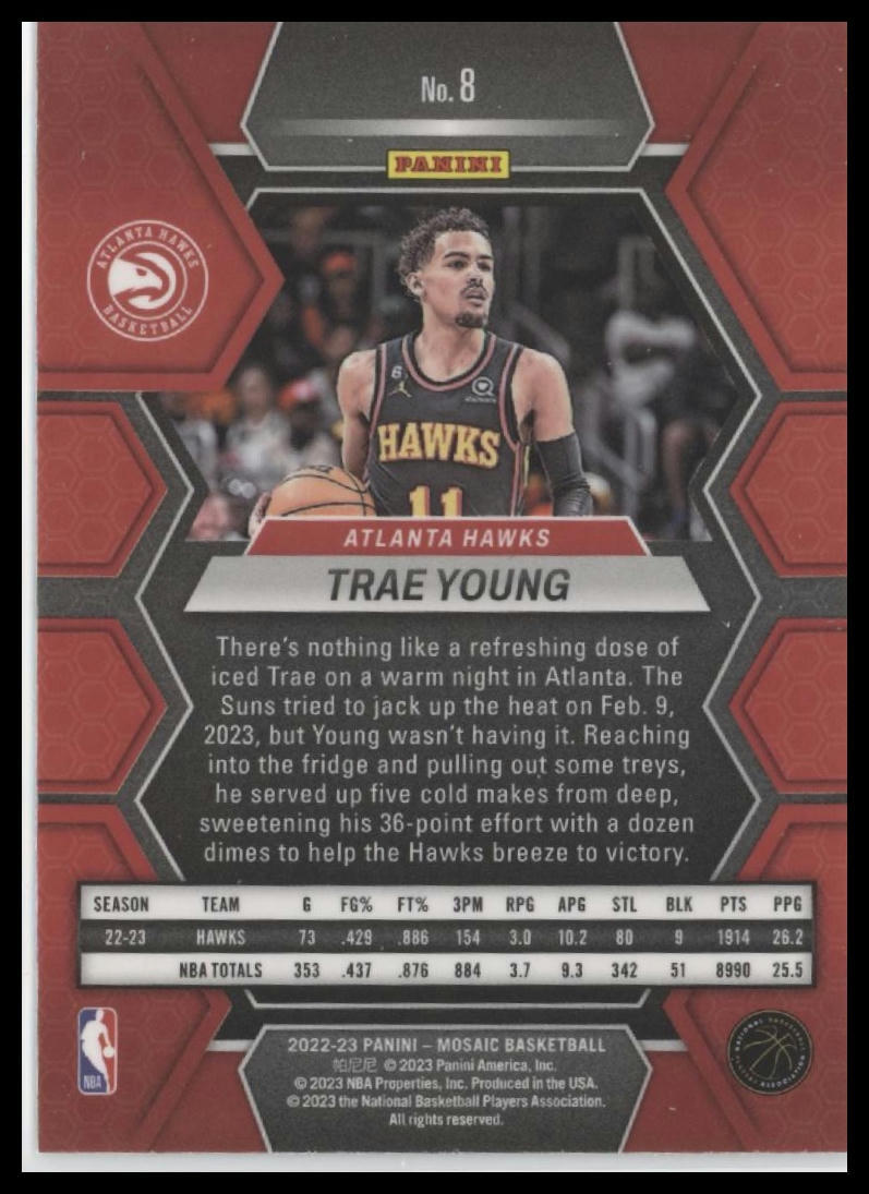 2022-23 Panini Mosaic #8 Trae Young