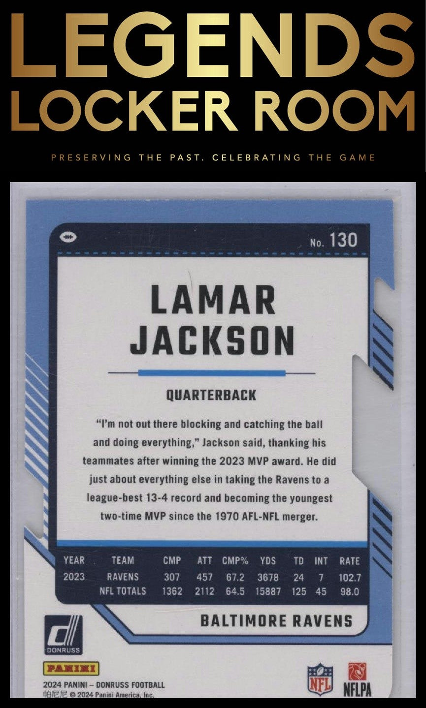 2024 Donruss #130 Lamar Jackson Press Proof Gold Die Cuts #/25