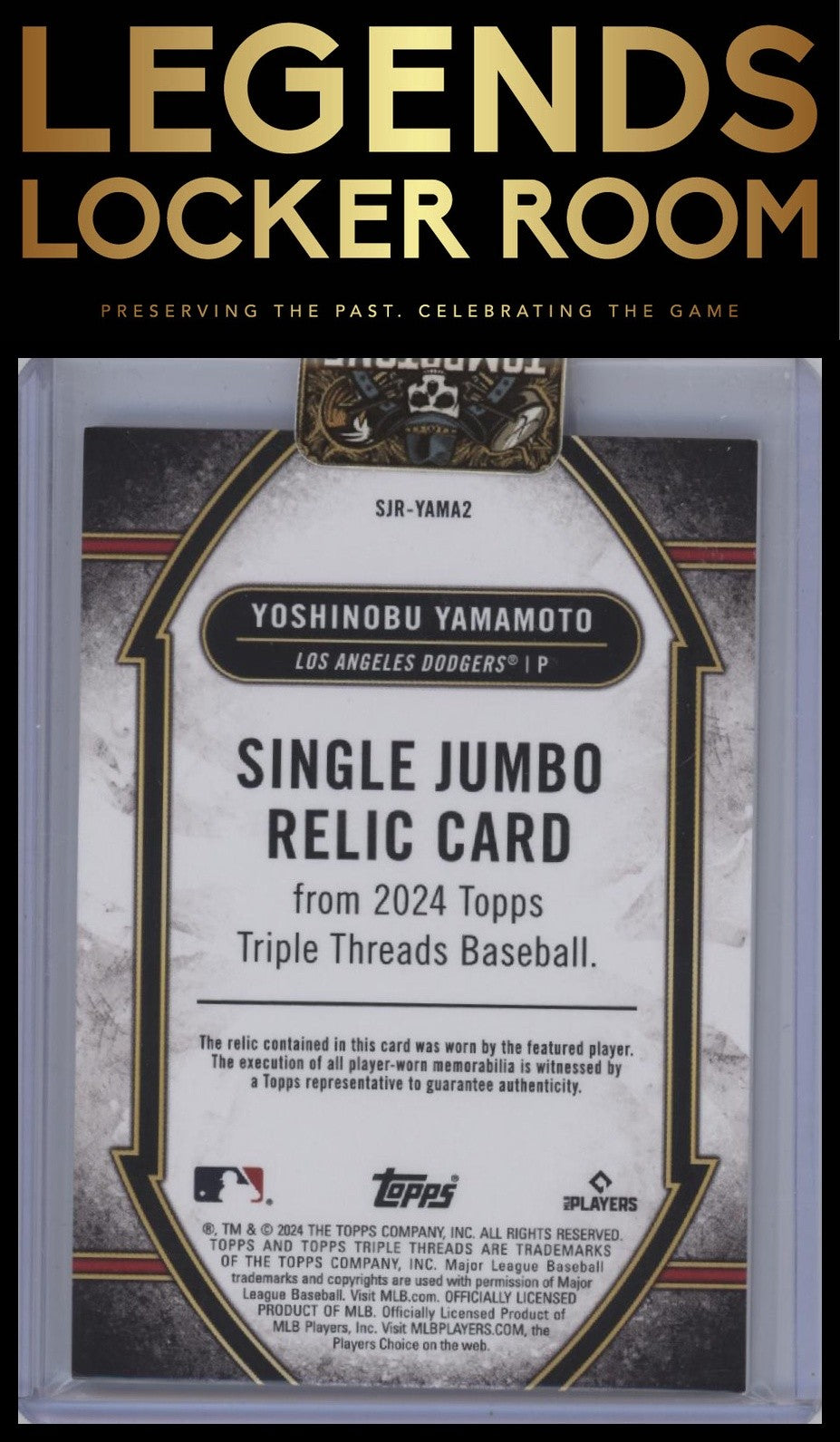 2024 Topps Triple Threads Yoshinobu Yamamoto Single Jumbo Relics #/36