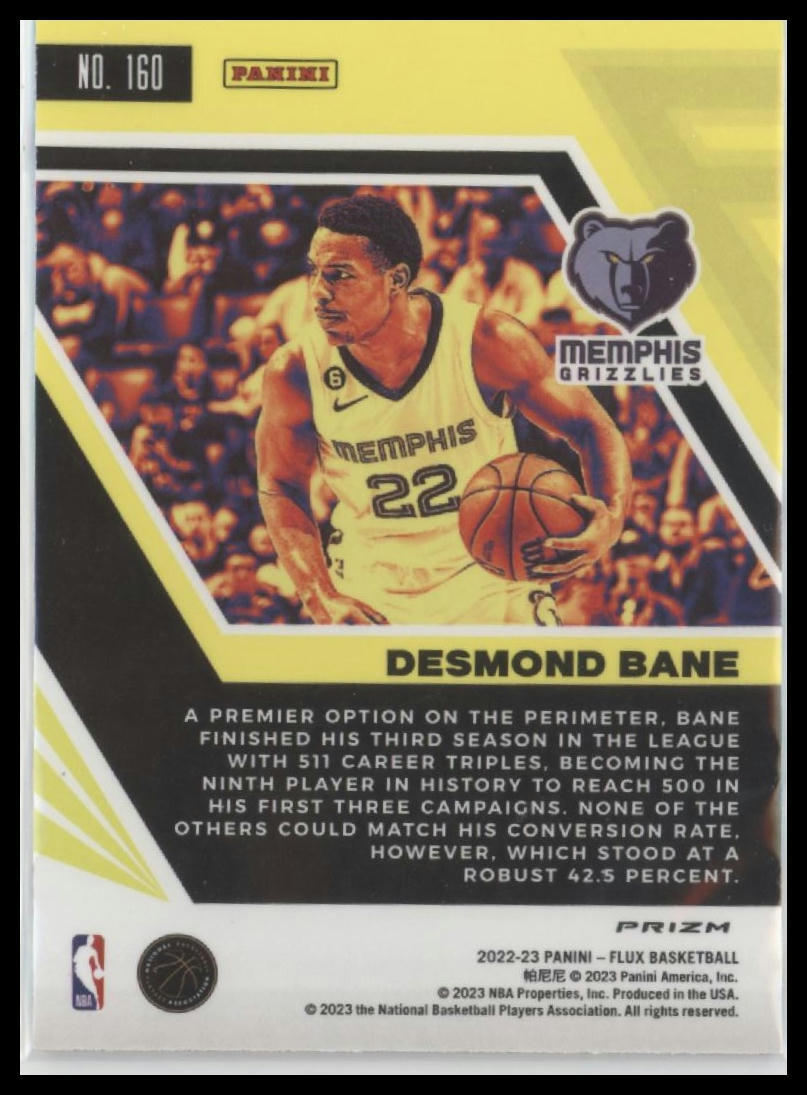 2022-23 Panini Flux #160 Desmond Bane Red Cracked Ice