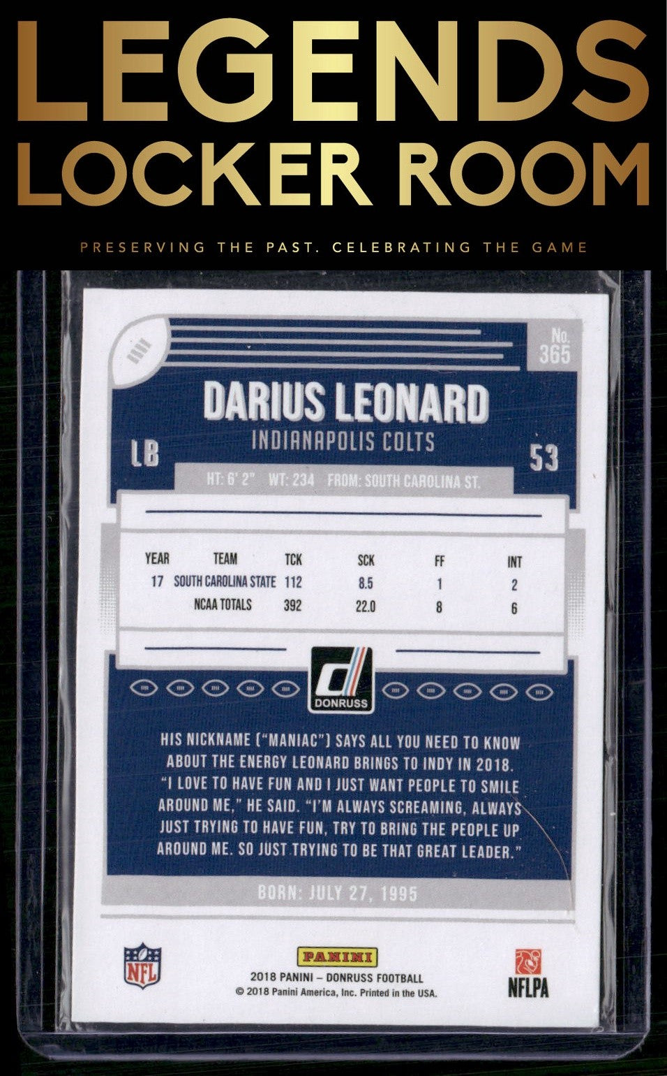 2018 Donruss #365 Darius Leonard