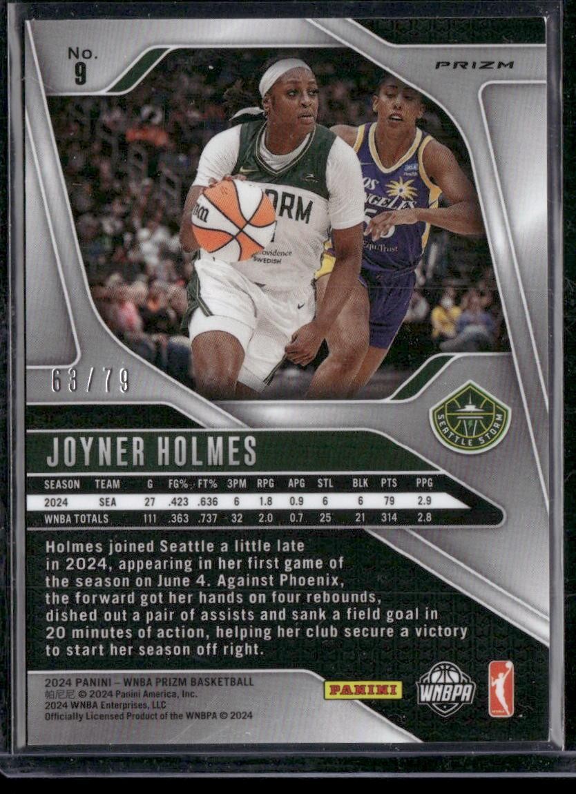 2024 Panini Prizm WNBA #9 Joyner Holmes Pink Velocity Prizms #/79