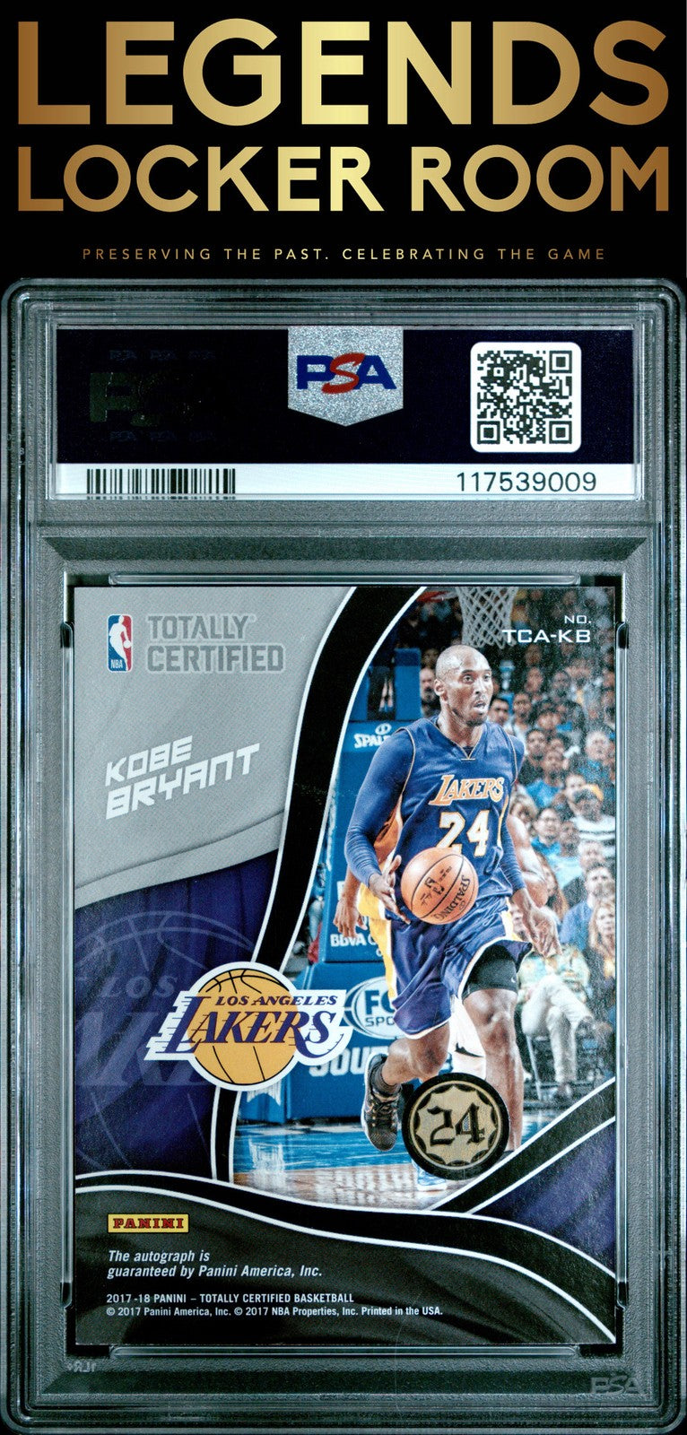 2017 Panini Totally Certified Autographs #KB Kobe Bryant Autographs PSA 9