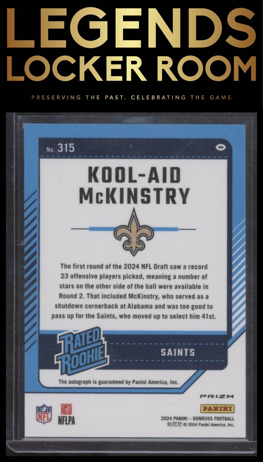 2024 Donruss #315 Kool-Aid McKinstry Optic Rated Rookies Preview Autograph