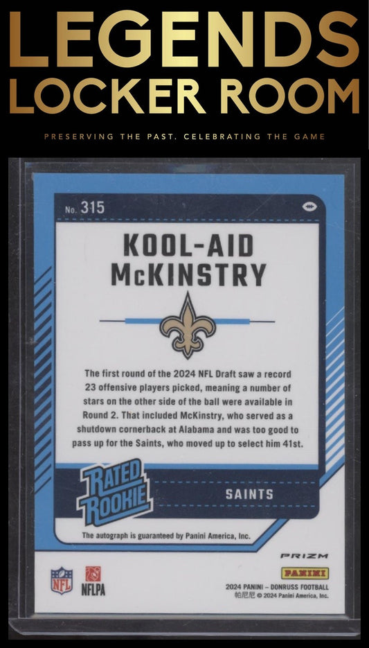 2024 Donruss #315 Kool-Aid McKinstry Optic Rated Rookies Preview Autograph