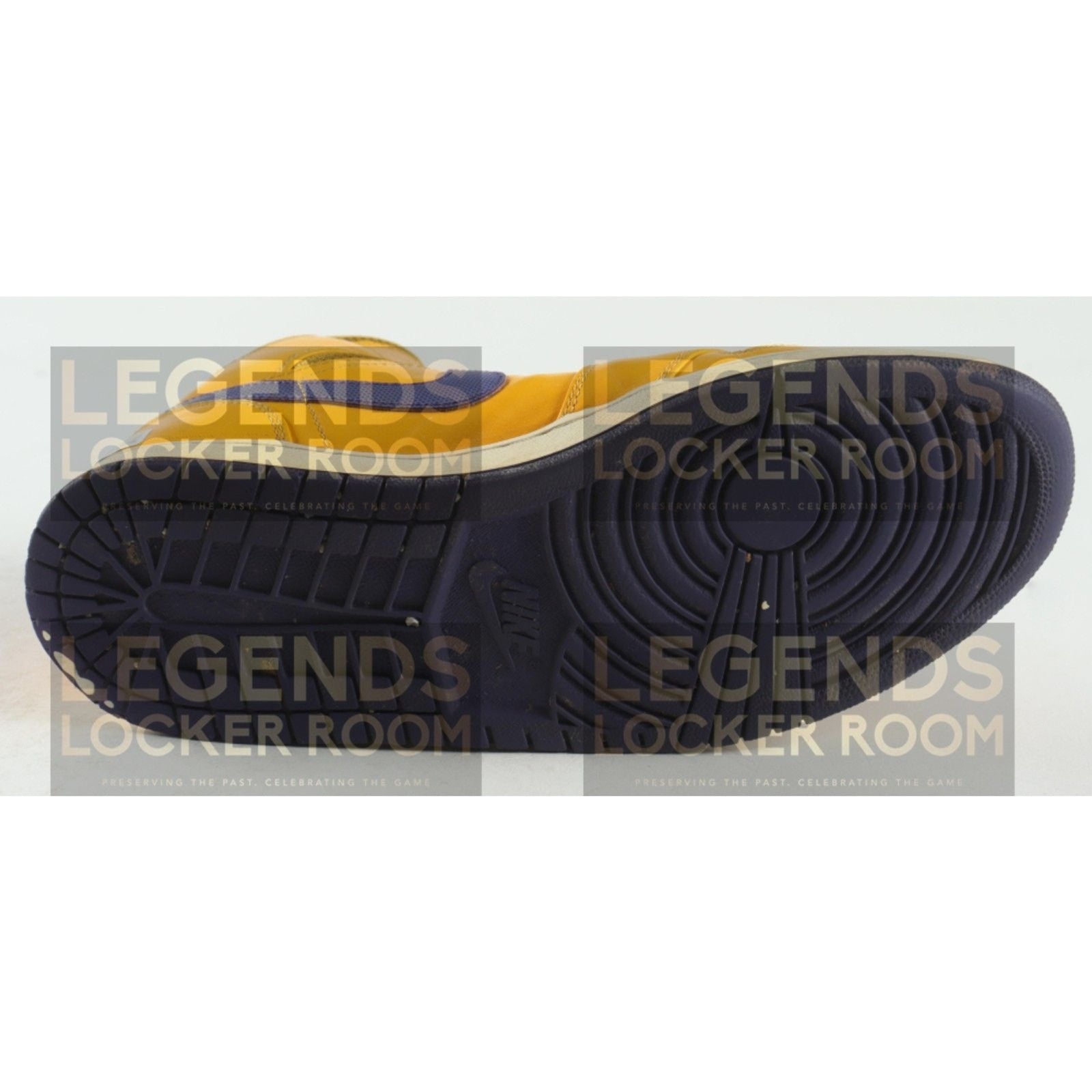 Magic Johnson Signed Nike Air Jordan Lakers Basketball Shoe W/ Display Case