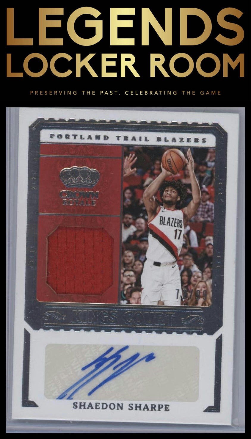 2023-24 Panini Crown Royale #KCJ-SHP Shaedon Sharpe Kings Court Jersey Auto #/99