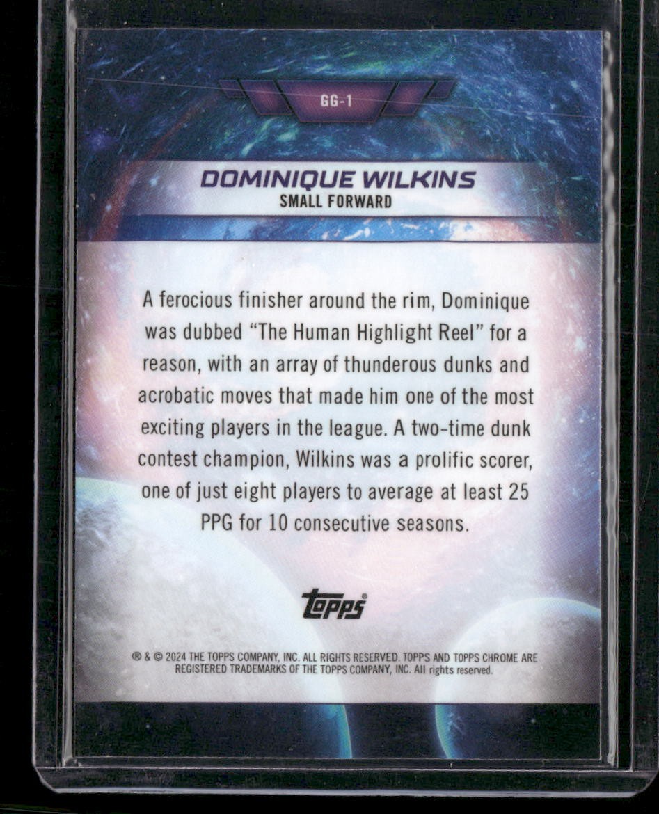 2023-24 Topps Chrome Cosmic #GG-1 Dominique Wilkins Galaxy Greats