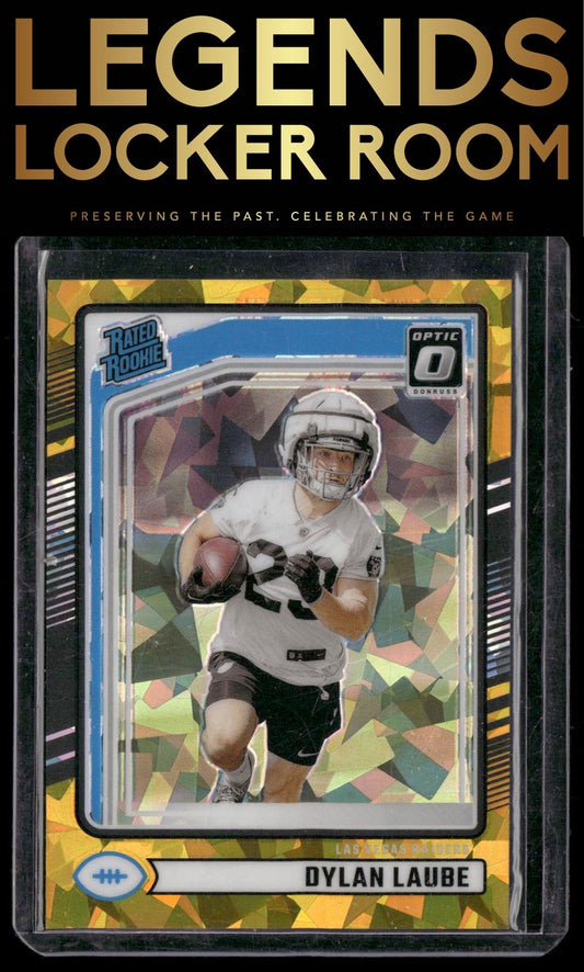 2024 Donruss #372 Dylan Laube Optic Rated Rookies Preview Gold Ice