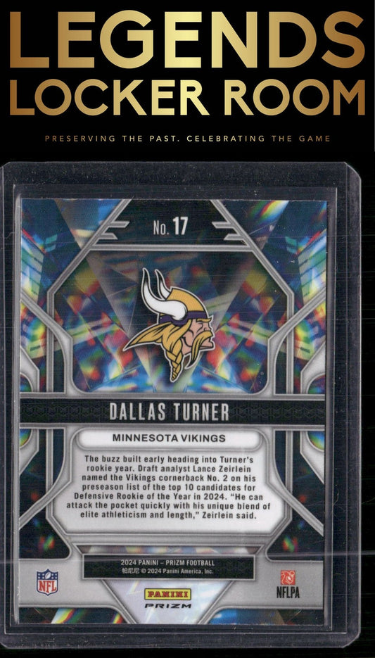 2024 Panini Prizm #17 Dallas Turner Prizmatic Silver Prizm