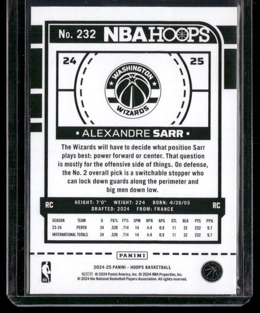 2024-25 Hoops #232 Alexandre Sarr