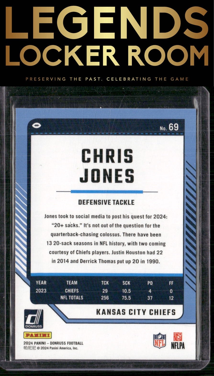 2024 Donruss #69 Chris Jones Press Proof Gold #/50