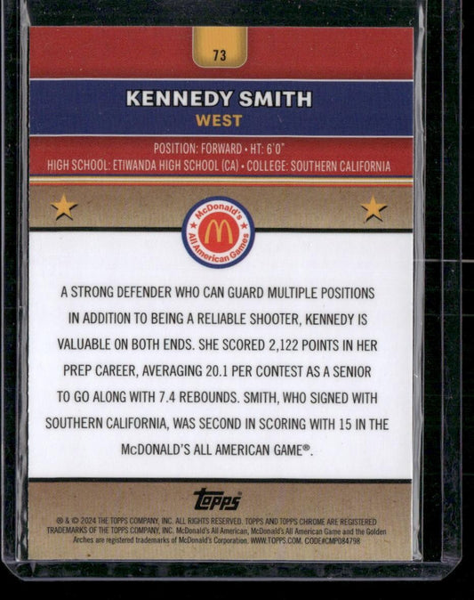 2024 Topps Chrome McDonald's All-American Kennedy Smith McFlurry Refractor