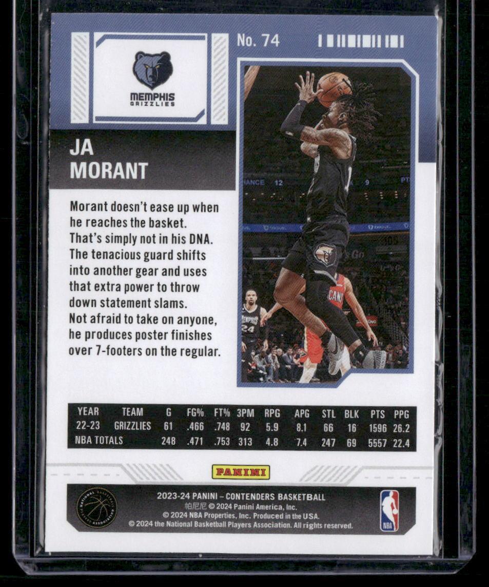 2023-24 Panini Contenders #74 Ja Morant