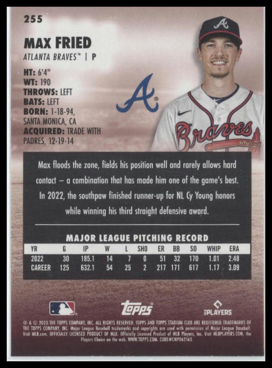 2023 Stadium Club #255 Max Fried