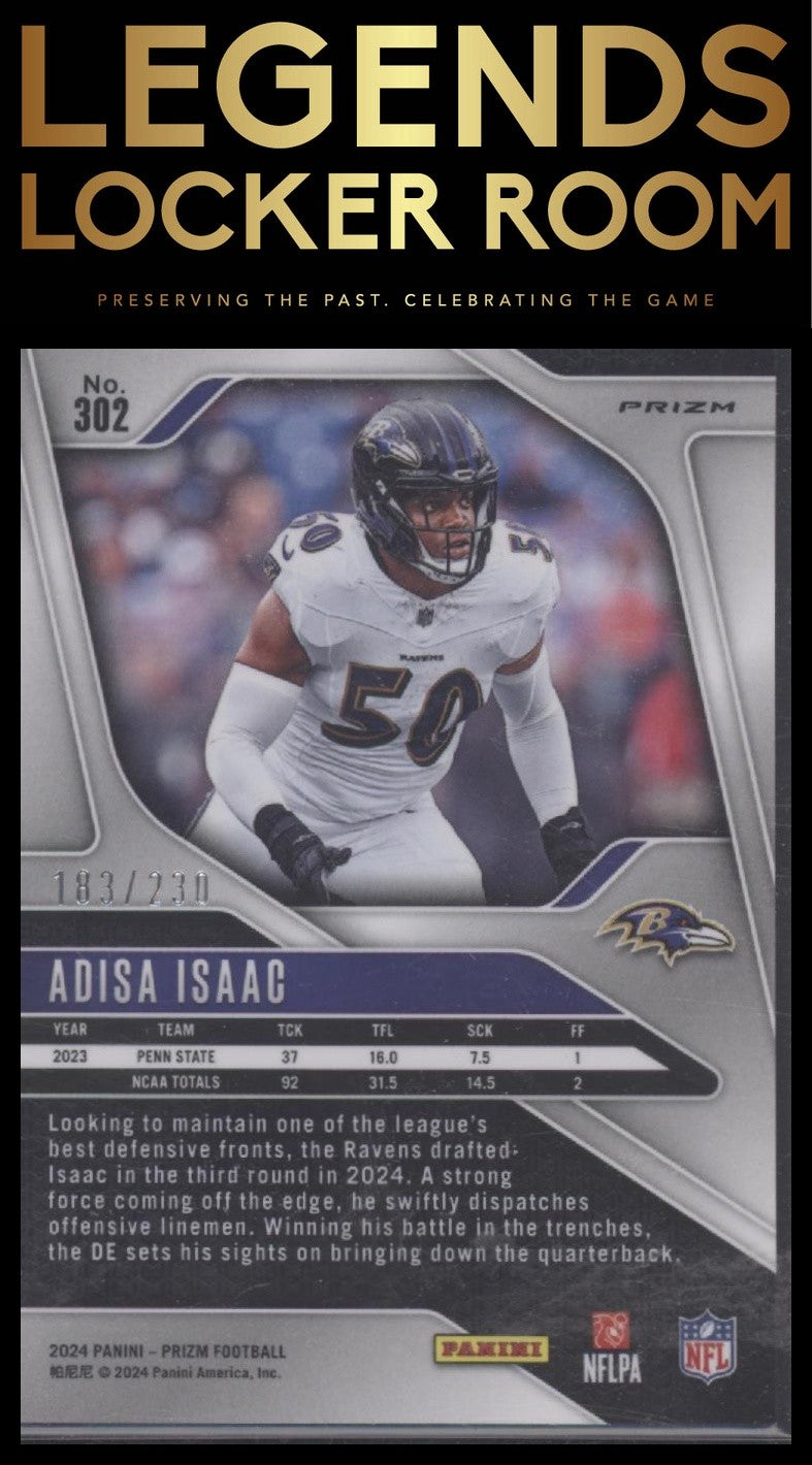 2024 Panini Prizm #302 Adisa Isaac Blue Wave #/230