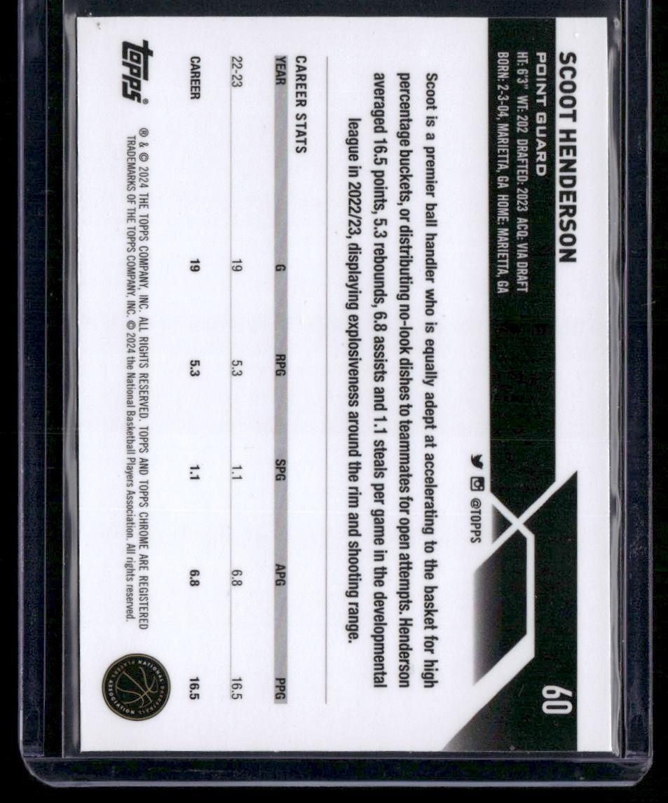 2023-24 Topps Chrome #60 Scoot Henderson