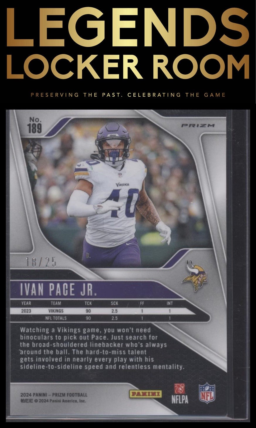 2024 Panini Prizm #189 Ivan Pace Jr. Navy Camo #/25