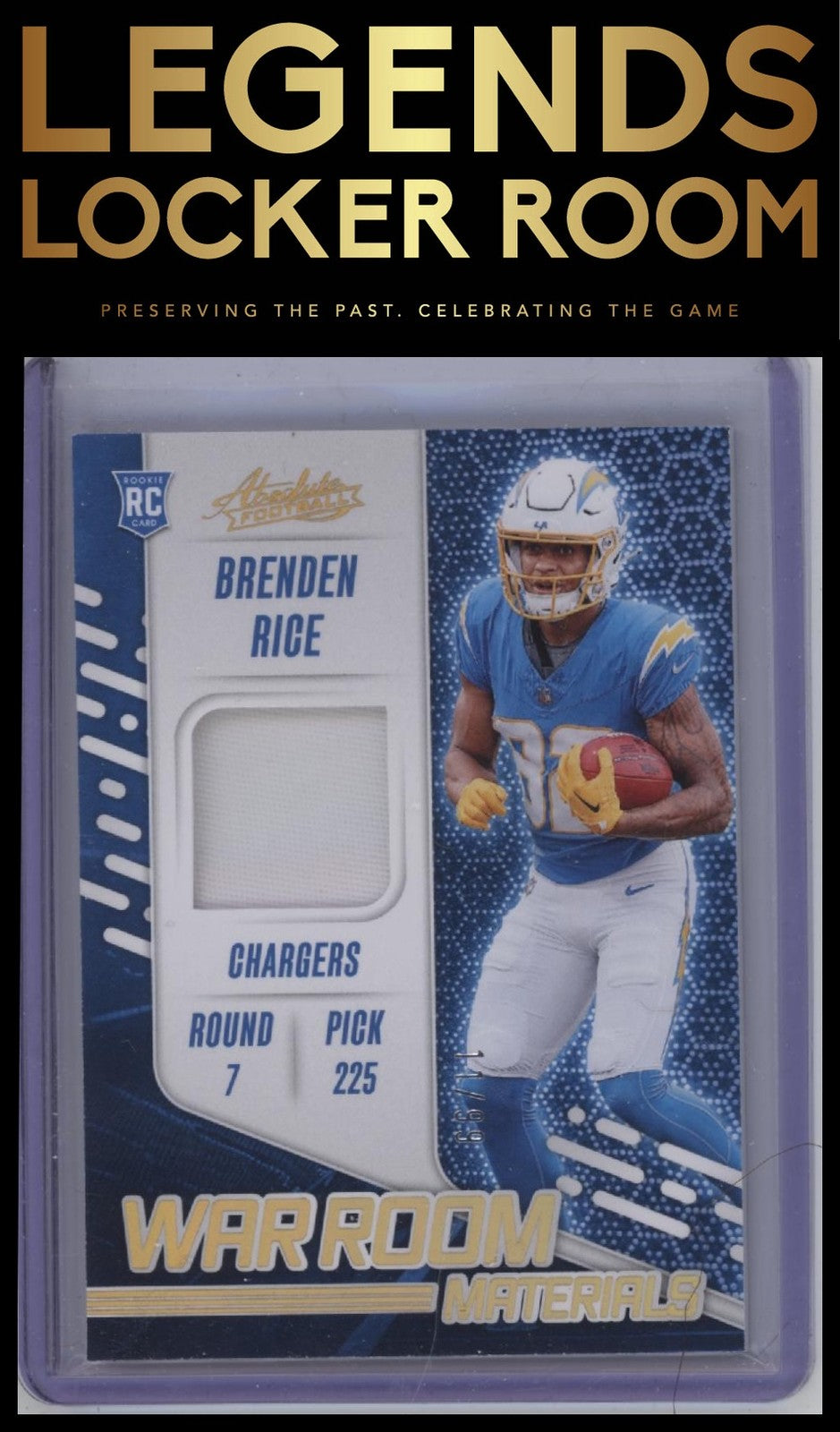 2024 Panini Absolute #WRM-BRE Brenden Rice War Room Materials Gold #/99
