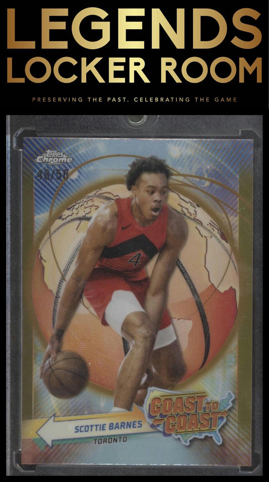 2023-24 Topps Chrome #CC-27 Scottie Barnes Coast to Coast Refractors Gold #/50