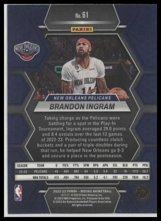 2022-23 Panini Mosaic #61 Brandon Ingram