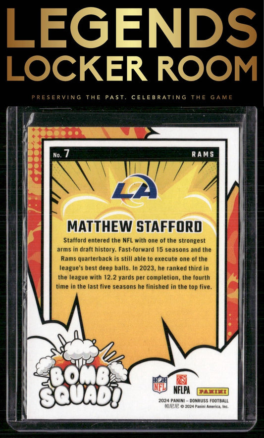 2024 Donruss #7 Matthew Stafford Bomb Squad