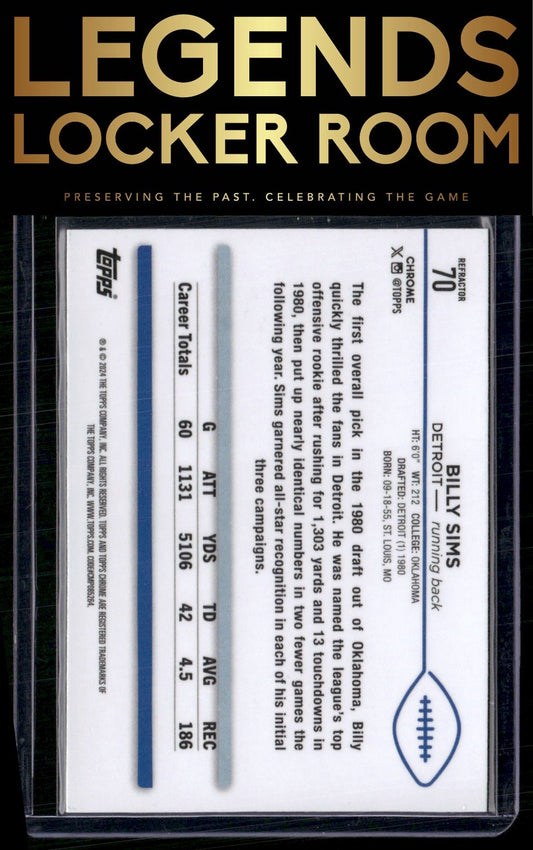 2024 Topps Chrome #70 Billy Sims Refractor