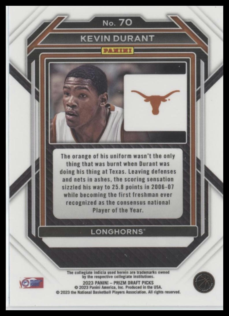 2023 Panini Prizm Draft Picks #70 Kevin Durant