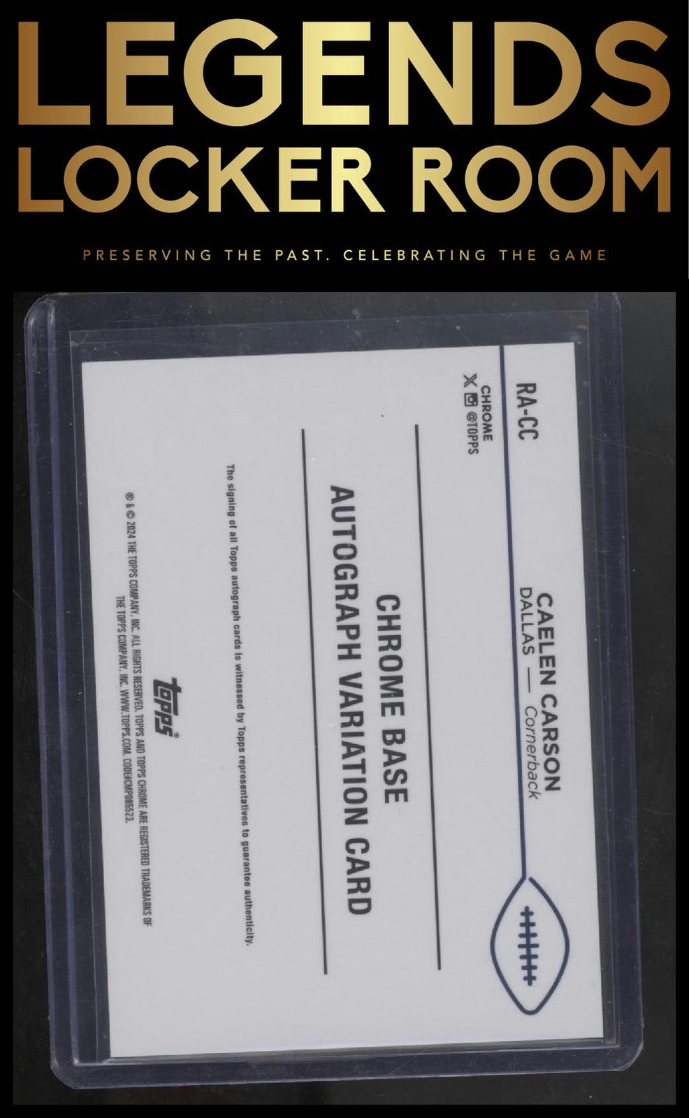 2024 Topps Chrome #RA-CC Caelen Carson Green Geometric /99 Auto