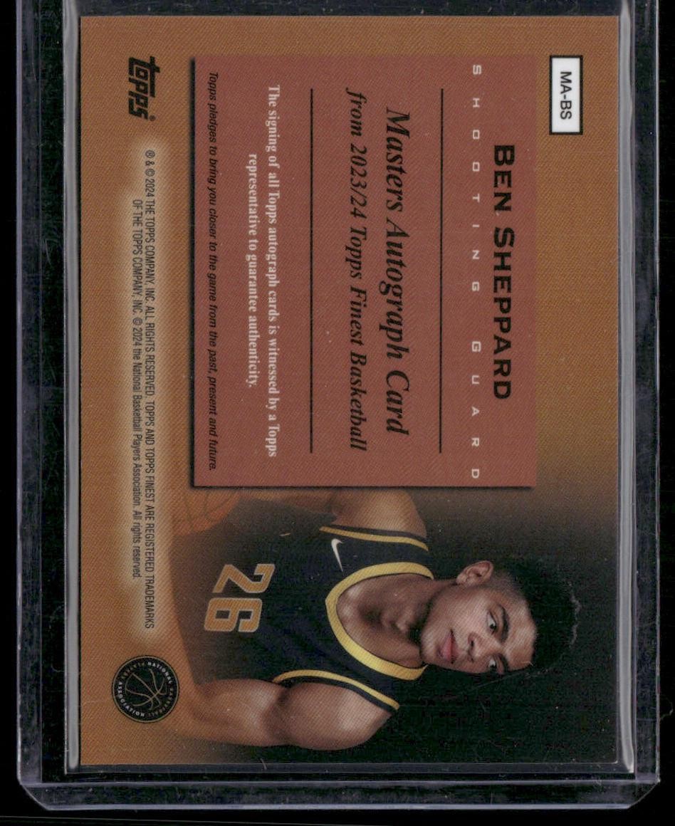 2023-24 Finest #MA-BS Ben Sheppard Masters Autographs Gold Refractors #/50