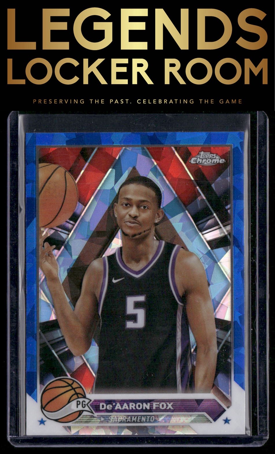 2023-24 Topps Chrome Sapphire #117 De'Aaron Fox