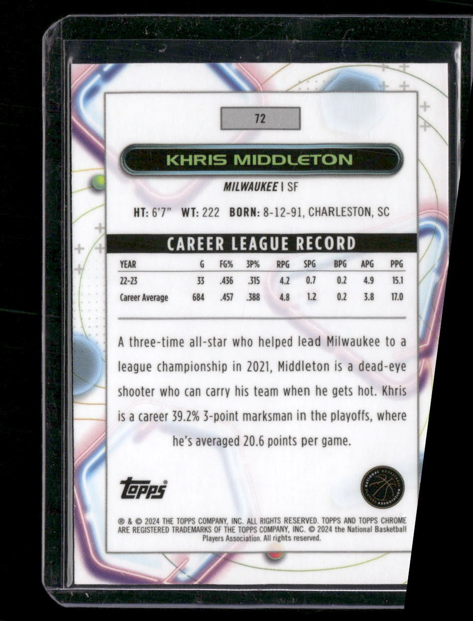 2023-24 Topps Chrome Cosmic #72 Khris Middleton