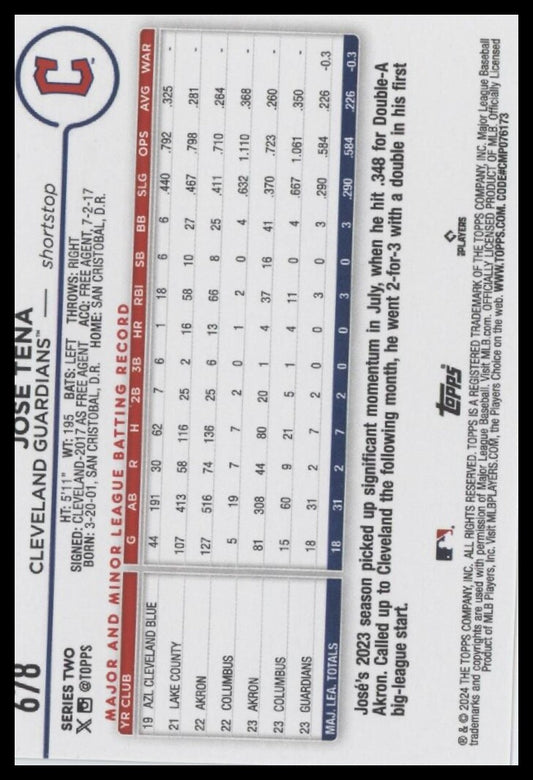 2024 Topps #678 José Tena