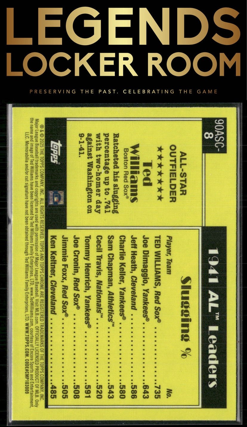 2025 Topps Ted Williams 1990 Topps Baseball 35th Chrome All-Stars Mojo