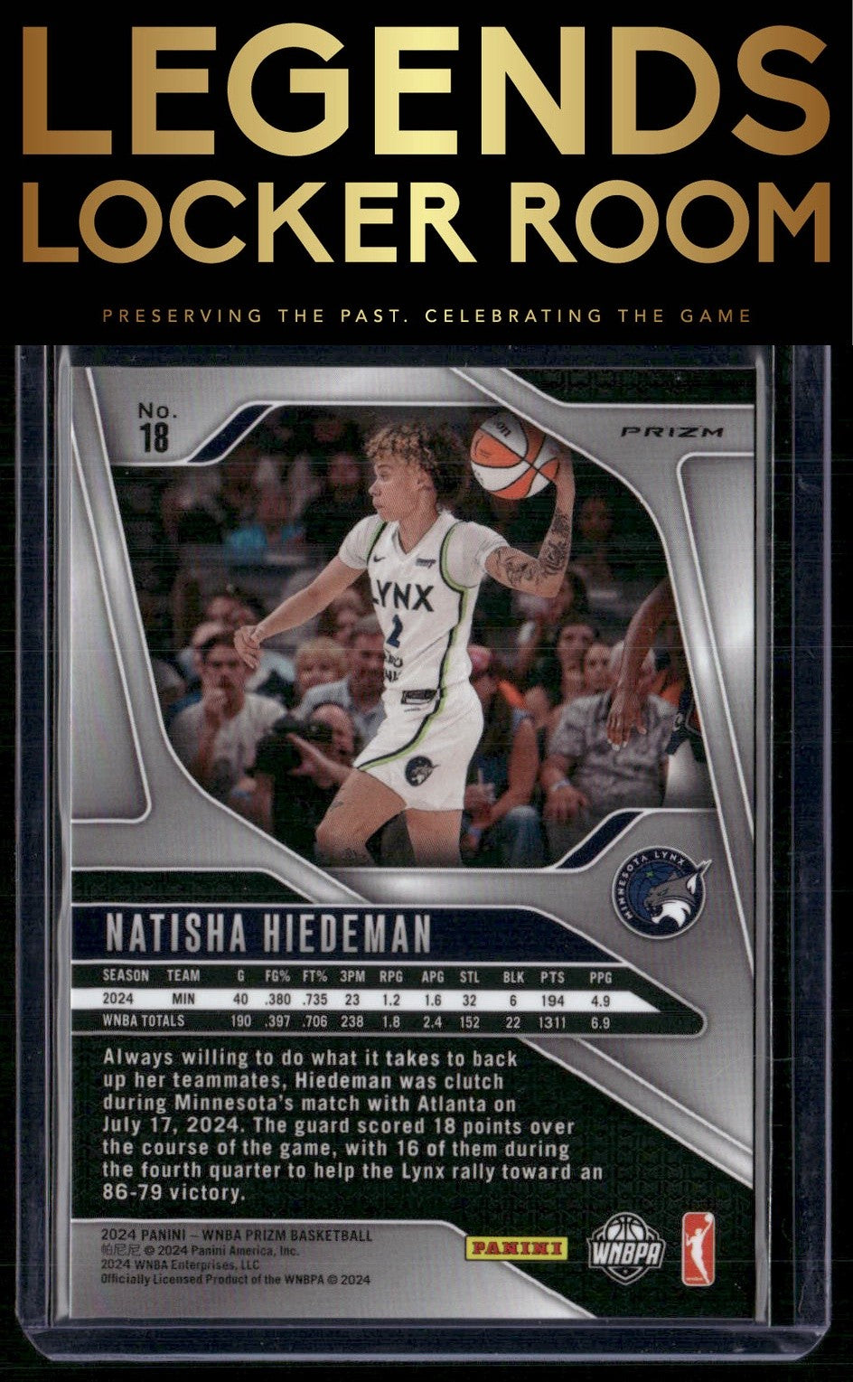2024 Panini Prizm WNBA #18 Natisha Hiedeman Silver Prizms
