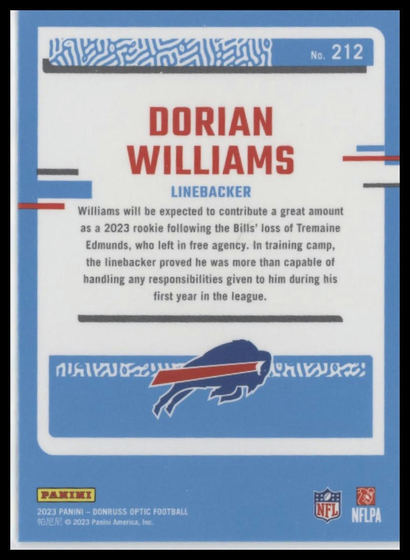 2023 Donruss Optic #212 Dorian Williams