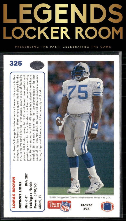 1991 Upper Deck #325c Lomas Brown