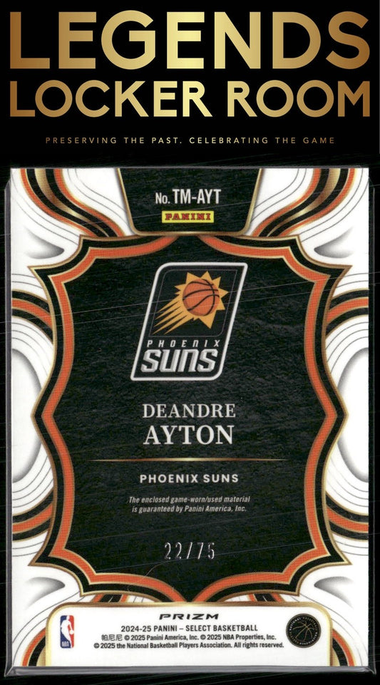 2024-25 Panini Select Deandre Ayton Throwback Memorabilia Blue /75