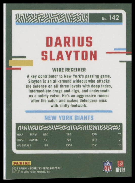 2023 Donruss Optic #142 Darius Slayton