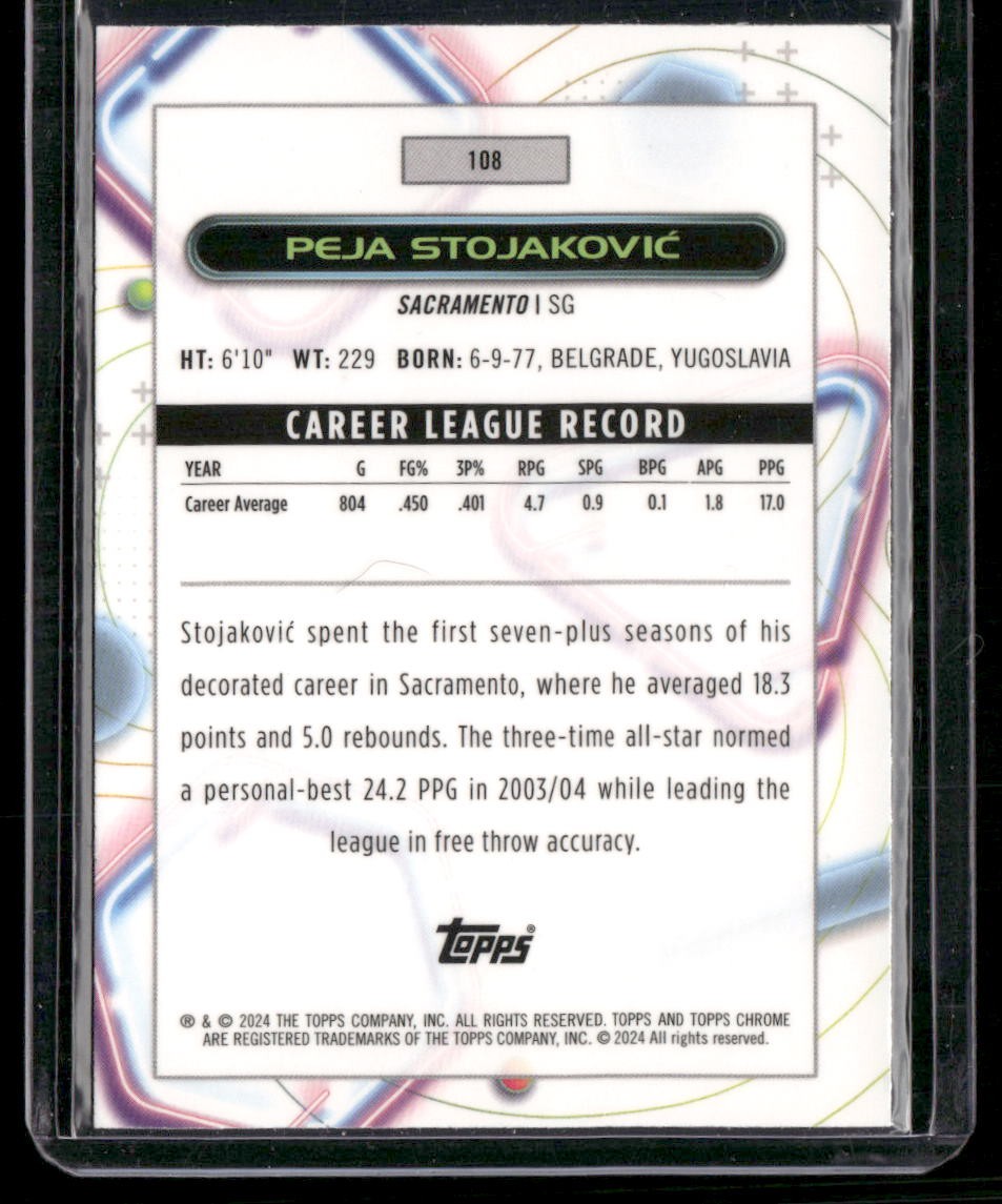 2023-24 Topps Chrome Cosmic #108 Peja Stojaković