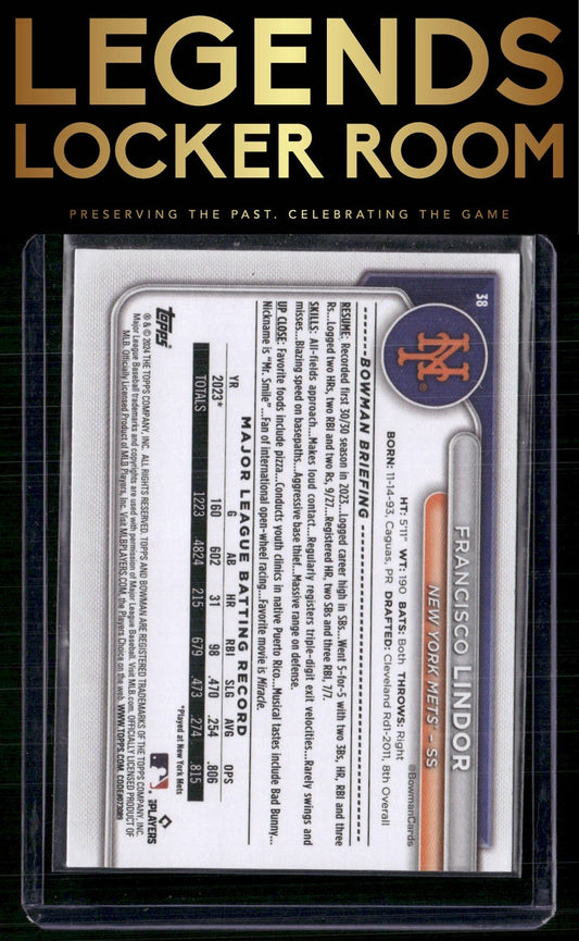 2024 Bowman #38 Francisco Lindor