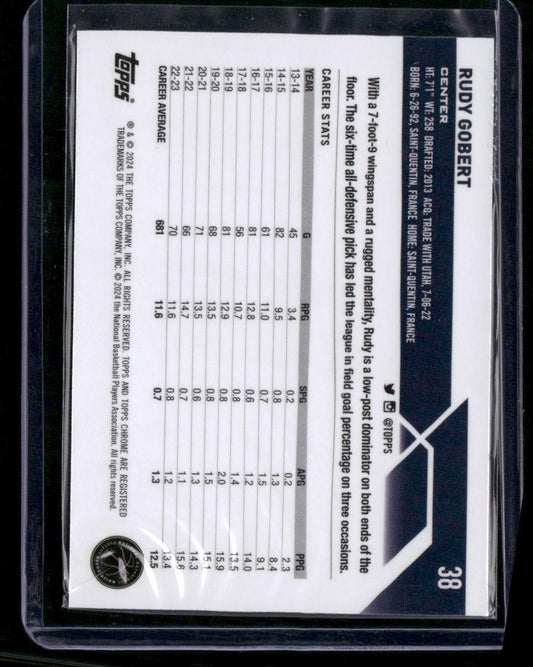 2023-24 Topps Chrome #38 Rudy Gobert