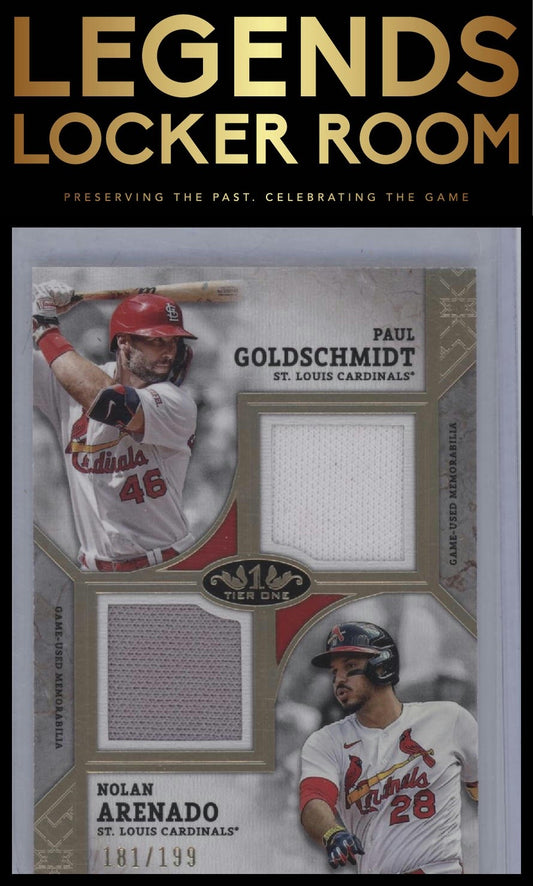 2024 Topps Tier One Nolan Arenado / Paul Goldschmidt MEM Dual Player Relics /199