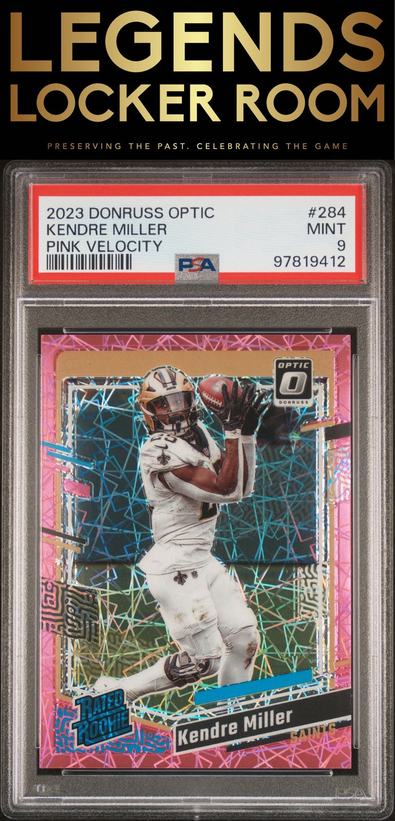 2023 Panini Donruss Optic #284 Kendre Miller Pink Velocity PSA 9