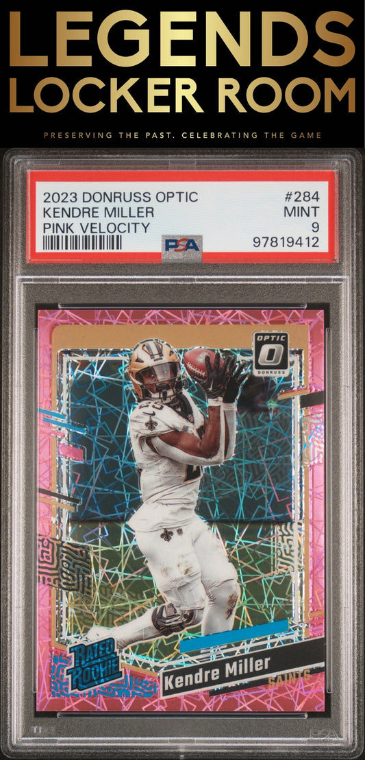 2023 Panini Donruss Optic #284 Kendre Miller Pink Velocity PSA 9