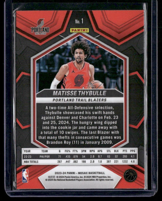2023-24 Panini Mosaic #1 Matisse Thybulle