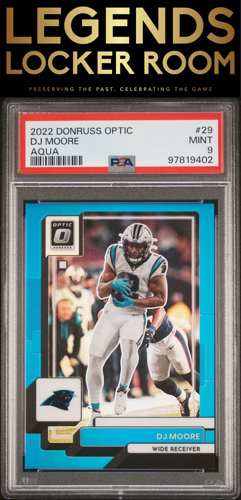 2022 Panini Donruss Optic #29 Dj Moore Aqua PSA 9
