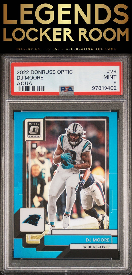 2022 Panini Donruss Optic #29 Dj Moore Aqua PSA 9