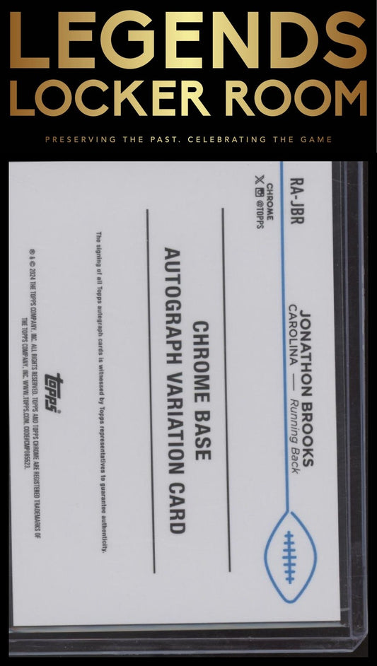 2024 Topps Chrome Jonathon Brooks Rookie Auto Yellow Geometric Refractor /75